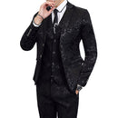 Left ROM Marke Luxus Herren Hochzeitsanzüge Schwarz / Blau Business Bankett Partykleid Sets Slim Fit Herrenbekleidung