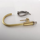 Küchen-Wasserhahn, gebürstetes Gold und Schwarz, Küchenarmatur, Einhand-Drehung, klassischer Waschbecken-Wassermischer