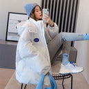 Übergroße Mode Parkas Lila Kapuzenjacke Frauen Winter 2022 Lose Baumwolle Gefütterte Student Mantel Verdicken Warme Oberbekleidung Weiblich