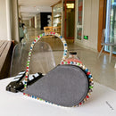 Diamant-Rot-Herz-Abend-Clutch-Beutel-Frauen-Entwerfer-schicker Strass-Acryl-Griff-Schwarz-Geldbeutel für Hochzeitsfeier Sac A Main