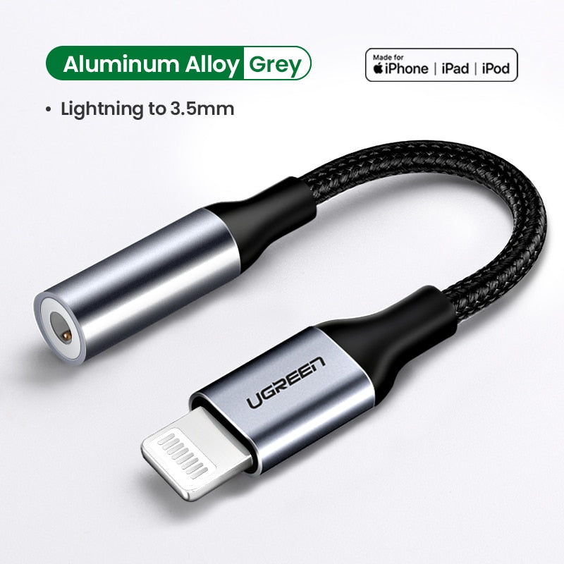 UGREEN Adapter für iPhones MFi DAC Lightning auf 3,5 mm Kopfhöreradapter für iPhone 12 11 Pro max xr AUX-Kabel Telefonzubehör