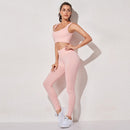 Legging deportivo de cintura alta, ropa deportiva para gimnasio para mujer, traje de Yoga para mujer sin costuras, conjunto de entrenamiento de alta elasticidad, Sujetador deportivo acolchado