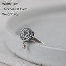BALMORA 100% echter 925er Sterlingsilber Buddhistischer Ring für Frauen Dame Rotierender Ring Tibetisches Gebet Mantra Ring Viel Glück Ring Geschenk