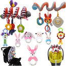 Cochecito de bebé de juguete, cama de cuna infantil suave, juguete de bebé en espiral para recién nacidos, asiento de coche, sonajeros educativos, toalla de bebé, juguetes para bebés de 0 a 12 meses