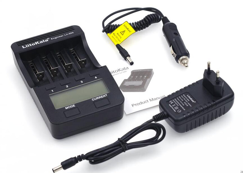 Liitokala Lii-500 LCD Battery Charger, Charging 18650 3.7V 18350 18500 16340 25500 10440 14500 26650 1.2V AA AAA NiMH Battery