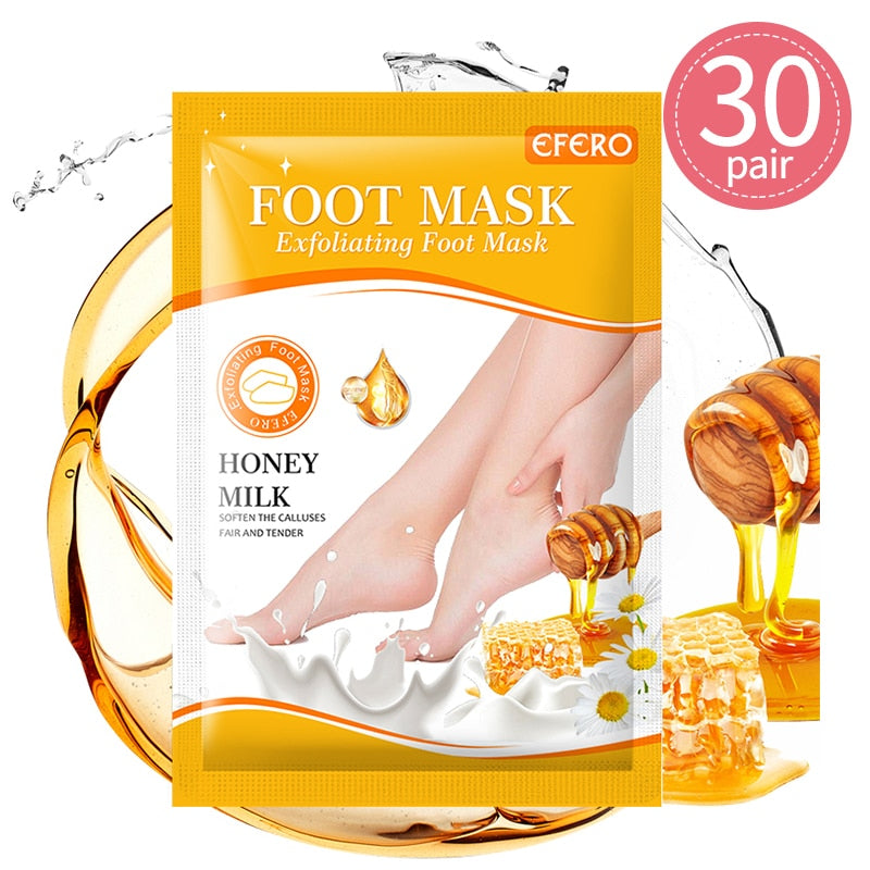 EFERO 30 Paar Peeling-Fußmasken Pediküre-Socken Peeling für Fußmaske Peel Dead Skin Remover Calluses Whitening Foot Mask