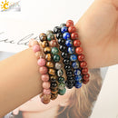 CSJA, pulseras de hilo de piedras naturales de 8mm, pulsera elástica curativa con cuentas redondas de un solo Color para mujer, joyería Simple de moda G432