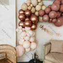 Doubled Dust Pink Boho Wedding Engagement Decoration Chrome Rose Gold Nude Balloons Garland Ballon Arch Global Birthday Decor