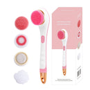 Waterproof 4 In Electric Bath Shower Brush Rotating Scrubber Shower Brush Long Handle Spa Exfoliation Clean Face Body Massager