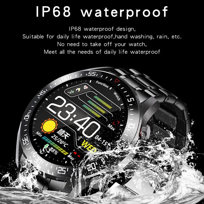LIGE 2020 nuevo reloj Digital de banda de acero para hombre, relojes deportivos, reloj de pulsera electrónico LED para hombre, reloj impermeable con Bluetooth, hora
