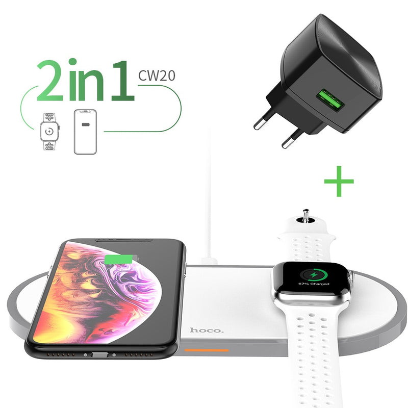 HOCO 3 in 1 Qi Wireless Charger Pad for iPhone 11 pro X XS Max XR for Apple Watch 4 3 2 Airpods 10W Fast Charge For Samsung S10