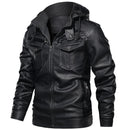 Mountainskin Herren Lederjacken Winter Fleece Dicke Herren Kapuzen Motorrad PU Mäntel Herrenmode Outwear Markenkleidung SA794