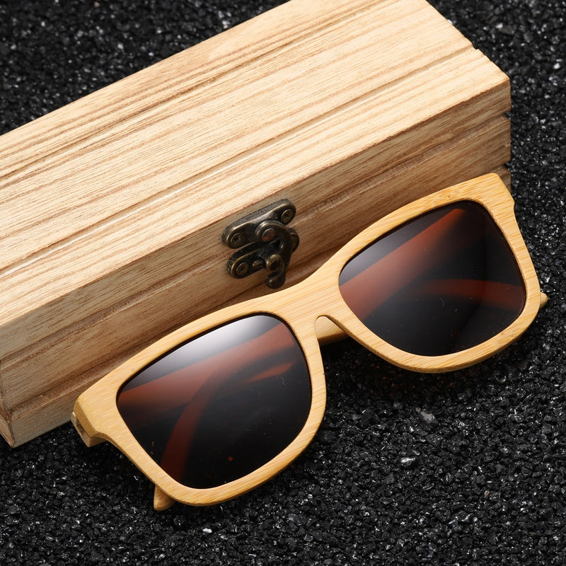 Gafas de sol de bambú de madera Natural hechas a mano con diseño de marca EZREAL, gafas de sol de lujo polarizadas de madera, gafas de sol masculinas