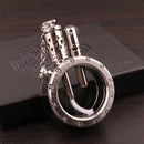 Handgemachtes Benzinfeuerzeug aus reinem Kupfer Quarz sichtbar transparent Öltank Feuerzeuge tragbare runde Sammlung Geschenk für den Menschen