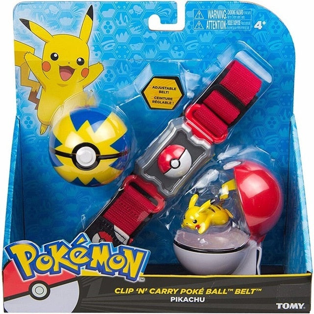 TOMY Pokemon Genuine  Elf Ball Belt Pikachu Pokeball Pocket Monster Variant ModelToy Set cosplay Action Figure Model Kids Toy