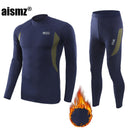 Aismz Thermo-Unterwäsche-Sets für Herren, schnell trocknend, antimikrobiell, Stretch, Thermo-Kompressions-Fleece, Schweiß, Fitness, warme lange Unterhosen