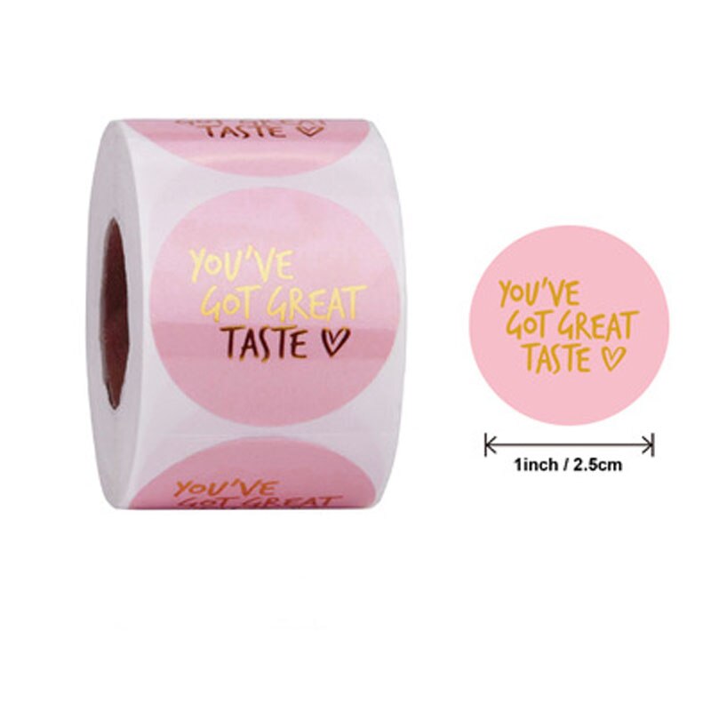 500 stücke runde etiketten handgemachte kraftpapier rosa hot gold verpackung aufkleber süßigkeiten tasche geschenkbox verpackung hochzeit dank aufkleber