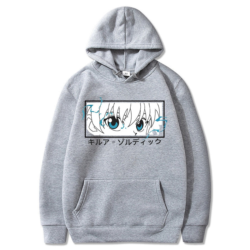 Hunter X Hunter Pullovers Hoodies Sweatshirts Killua Zoldyck Eye Print Anime Hoodie Streetwear Tops