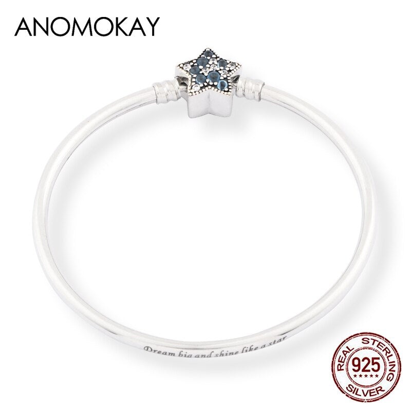 Anomokay Neu 100% 925 Sterling Silber Niedlicher Kleiner Löwe Armreifen Armbänder für Kinder Mode Geburtstagsgeschenk S925 Silber Schmuck