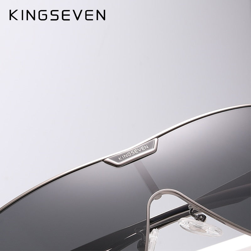 KINGSEVEN Neue übergroße Sonnenbrille Männer und Frauen polarisierte Spiegelglasbrille UV-Schutz Herrenbrille Edelstahl N7762