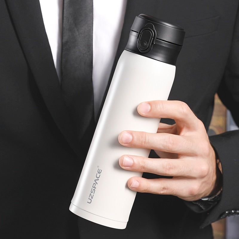 UZSPACE Business Sport Water Bottle Vacuum Flask Stainless Steel Thermos Direct Drink Leakproof Portable Car Tea Cup Coffee Mug