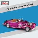 Maisto 1:18 mercedes-benz 500K Blcak coche clásico simulación aleación coche modelo colección decoración regalos juguete
