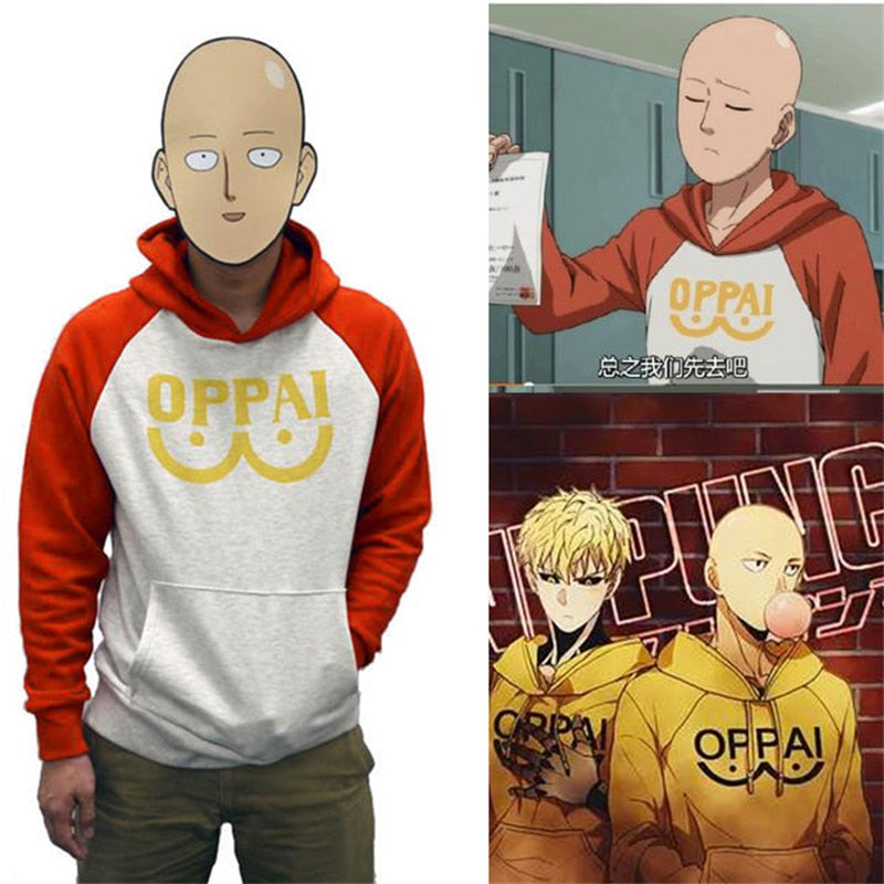 NEUE Anime One Punch man Saitama Oppai Hoodie Mit Kapuze Frauen Männer Sweatshirt Hoodie Cosplay Kostüm Neue Splice Hip Hop Pullover 2020