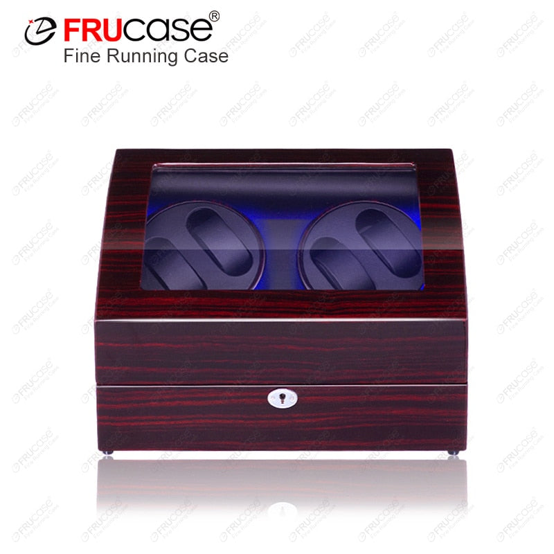 FRUCASE Watch Winder para relojes automáticos Nueva versión 4+6 Caja de reloj de madera Relojes Colector de almacenamiento