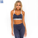 Traje deportivo para mujer, conjunto de Yoga, ropa deportiva para mujer, ropa de gimnasio, mallas de entrenamiento, Sujetador deportivo acolchado de realce, conjunto de 2 piezas