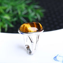 Real Natural Crystal Ring Gelb Tigerauge Stein S925 Silber Mosaik Ring Männer Frauen Kristall Ringe Energie Stein Schmuck Großhandel