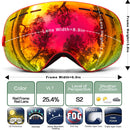 MAXJULI Gafas de esquí - Lentes intercambiables - Gafas de nieve premium Gafas de snowboard para hombres y mujeres artículo de esquí