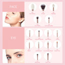 Jessup Professionelles Make-up-Pinsel-Set, 15-teilig, Make-up-Pinsel, natürlich-synthetisch, Foundation, Puder, Detail-Augenpinsel, Perlweiß, T222