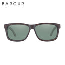BARCUR Quadratische Sonnenbrille Bambus Damen Braun Holz Sonnenbrille Herren Polarisiert Vintage oculos de sol lunette de soleil femme