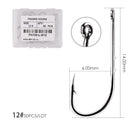 50 unids/caja anzuelo de pesca de vástago largo 1 #-10 # anzuelos de pescado de acero al carbono con púas afiladas Offset anzuelo de cebo angosto anzuelo