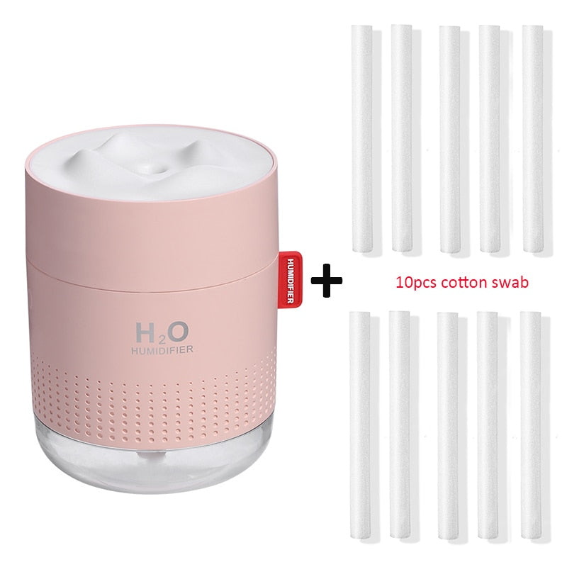 Humidificador de montaña de nieve blanca, 500ML, difusor ultrasónico de aire con USB, Humidificador de aromaterapia con luz relajante, difusor para el hogar