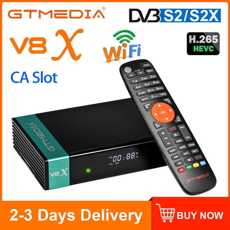 Receptor de satélite DVB-S2 GTMEDIA V8X H.265 DVB S2 S2X Wifi integrado compatible con TNTsat smart GT MEDIA V7S 2X compatible con usb wifi H.264