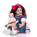 Neues Design Dichte Locken als Prinzessin Reborn Babypuppen Lebensechte 60 CM Kleinkind Bebe Puppen Spielzeug Kinder Cosplay Playmate Geburtstagsgeschenk