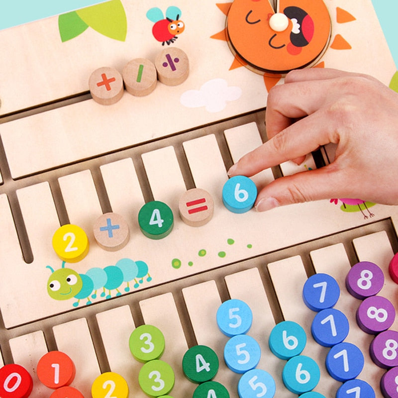 Juguetes educativos de matemáticas de madera para niños, materiales de madera Montessori, juego de números de aprendizaje, juguetes de matemáticas Montessori