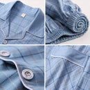 Schlafanzug aus 100% Baumwolle für Herren, 2-teilig, Lounge-Nachtwäsche, Schlafanzug, kariert, Herbst, Bettkleid, Heimkleidung, Mann, Schlafanzug, Schlafanzug aus reiner Baumwolle