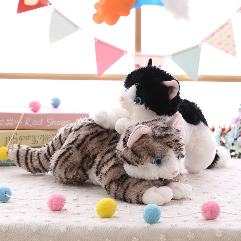 Nuevo lindo gato de peluche blanco negro suave peluche animal regalo para niños niño niña juguete para regalo 35-40 cm