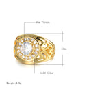 Kinel Große Breite Hochzeit Männer Ringe Mode Dubai Gelbgold Farbe Weiß Zirkonia Ringe Für Frauen Boho Retro Schmuck