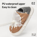 UTUNE, pantuflas de invierno tostadas para mujer, zapatos de pan para exteriores, zapatos de interior para el hogar, zapatos de hombre de PU cálidos de felpa de doble propósito, suela gruesa EVA antideslizante