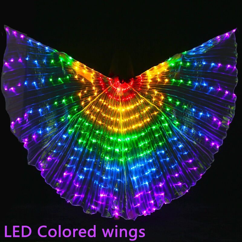 LED-Flügel von Danza del Vientre Illuminina El Attire de Ala Wings de Baile LED-Farben Del Arco Iris accesorios para actuación en es