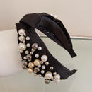 PROLY Neue Mode Frauen Haarschmuck Breite Seite Stirnband Mix Perlen Barock Haarband Für Erwachsene Mittelknoten Kopfbedeckung Großhandel