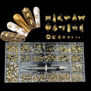 21 Grids Crystals Diamonds Nail Strasssteine ​​Set 3100pcs FlatBack Strasssteine ​​Kit funkelnde Nail Art mit 1 Stift für Dekorationen