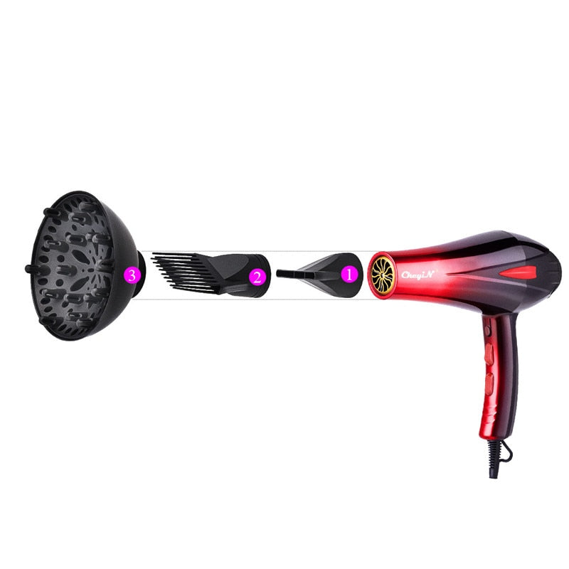 4000W Professional Powerful Hair Dryer Fast Heating Hot And Cold Adjustment Ionic Air Blow Dryer with Air Collecting Nozzel 220V