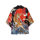 Bebovizi Mode japanischer Anime-Stil Whale Print Kimono Damen Strickjacke Yukata Kimono Streetwear Herren lose asiatische Kleidung