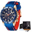 Relojes para hombre 2022 LIGE, marca superior, reloj resistente al agua, correa de silicona para hombre, reloj deportivo de cuarzo para hombre, reloj de pulsera cronógrafo con esfera grande