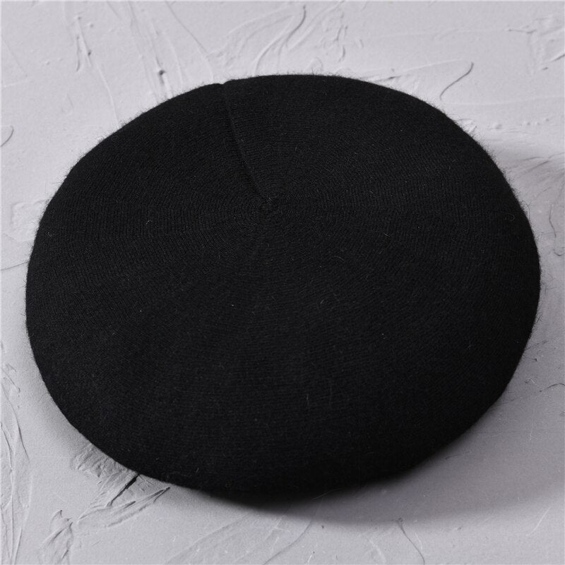 Women Beret Fashion Hat Winter Female Knitted Cotton Wool Hats Spring Brand Girls Wool Solid Color Beret