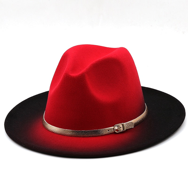 Sombrero de fieltro de lana de imitación para hombre y mujer, gorras de Jazz, gorras redondas americanas europeas, sombreros de bombín de 56-58CM, para invierno y otoño